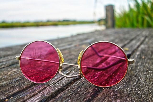 pink glasses on the pier