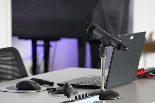 a gray laptop on a desk